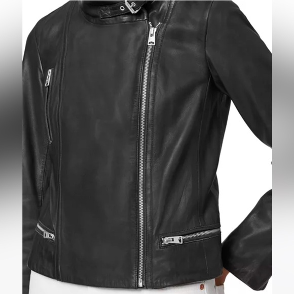 All Saints Bales Biker Jacket size 0 Black - Picture 3 of 15